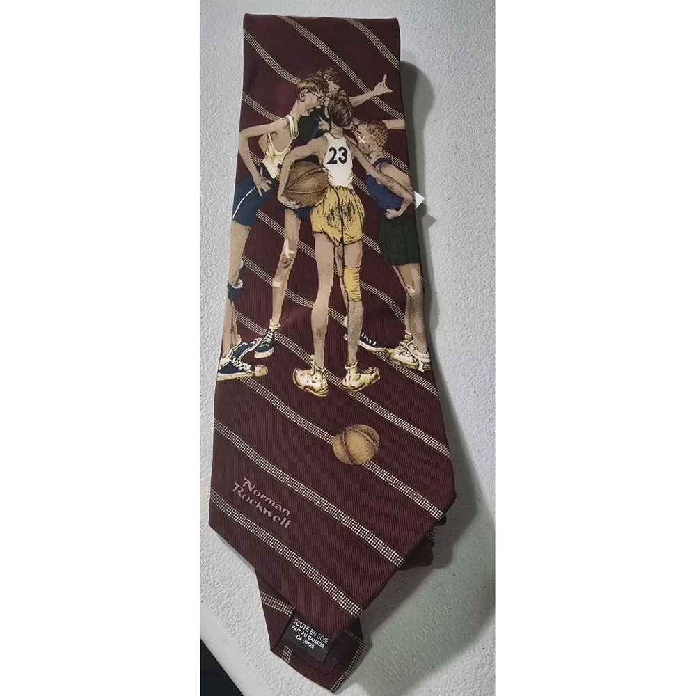 Norman Rockwell Saturday Evening Post "Sporting Boys Series" Silk Tie